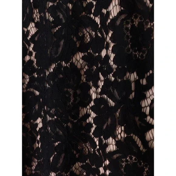 Torrid Black & Nude Lined Floral Lace w/ Chiffon Hem Skirt Size Large or 0X - Picture 6 of 10